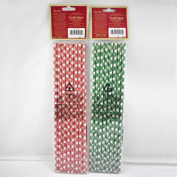 Spode Paper Straws Christmas Red & Green Plaid Holiday 2 Packs x 8 Count - Picture 4 of 4